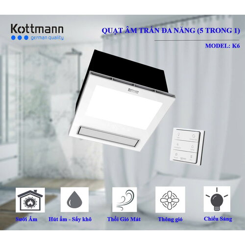 Quạt sưởi nhà tắm đa năng Kottmann K6