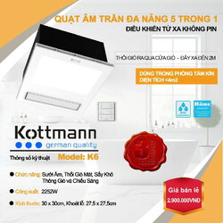 Quạt sưởi nhà tắm đa năng Kottmann K6