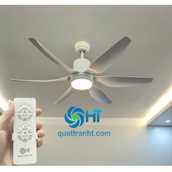 Quạt Trần 6 cánh trắng, Mã HTCF-144T6 (Tiết kiệm điện 50%)